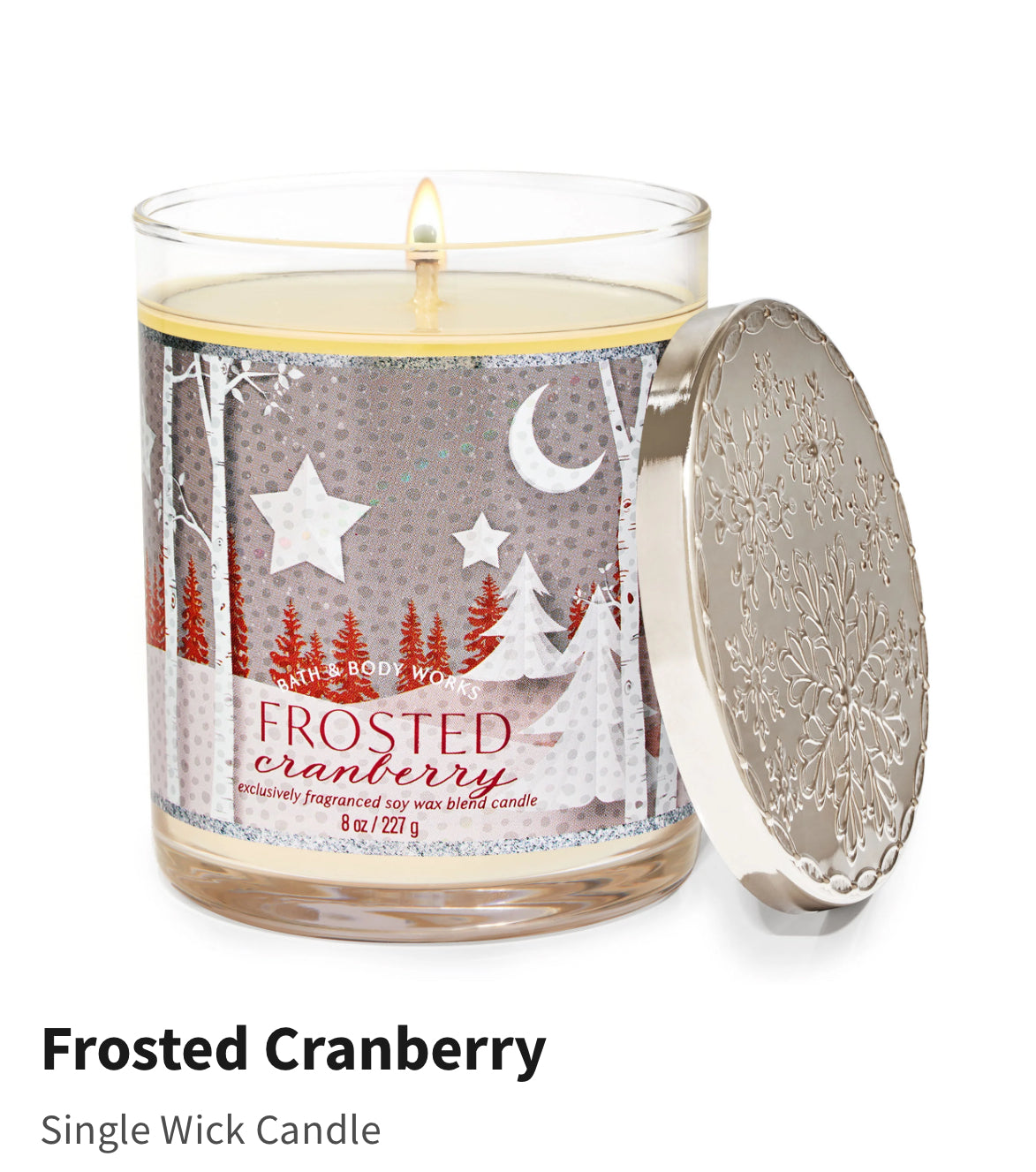 Frosted cranberry single wick candle