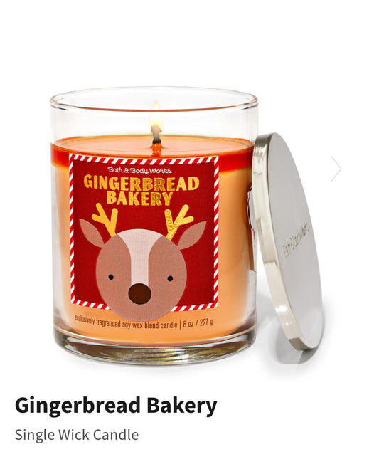 Gingerbread bakery single wick candle